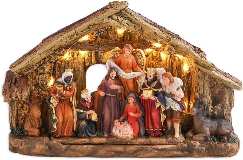 CHONSUN Nativity Sets 7 Inch Christmas Village Nativity Scene Indoor Manger Scene Christmas Village Xmas Tabletop Decorations Holiday Displays - Image 1